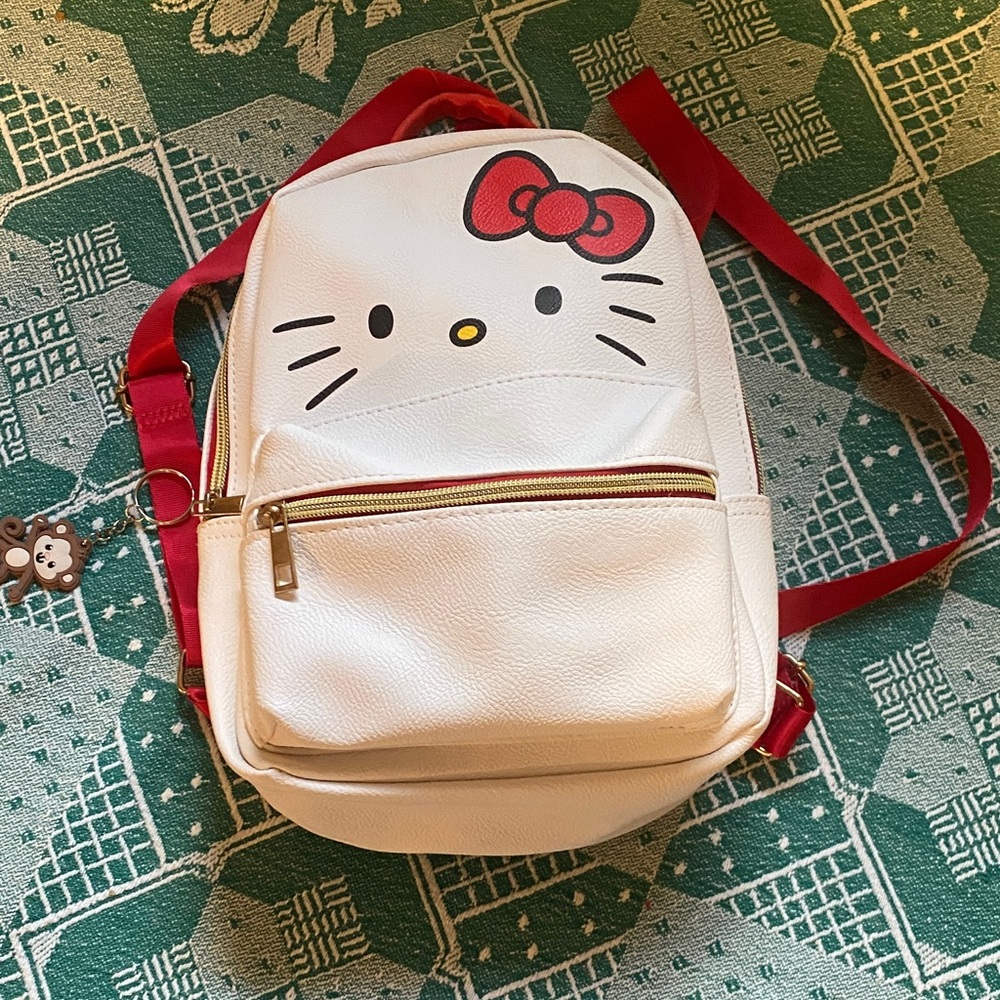 Hello Kitty Mini Backpack with Red and White Design